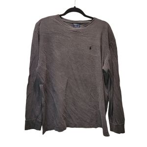 Grey Long Sleeve Tee Polo by Ralph Lauren